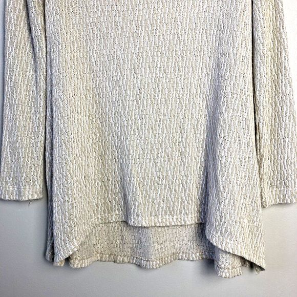 Chelsea & Theodore Sweater Womens S Lightweight Sheer Hi-Lo Flowy Hem Tan Cream - Picture 3 of 9